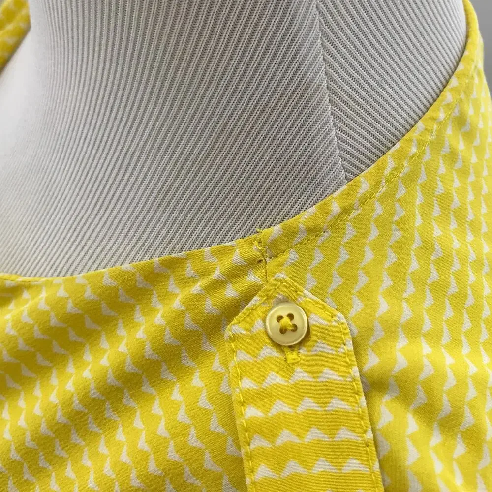 Joie Lemon Yellow Silk Marlo Printed Top